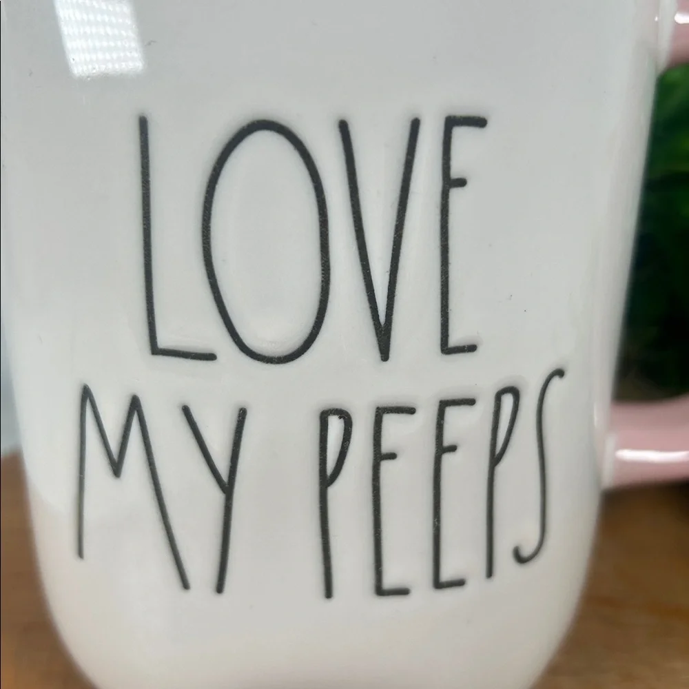 Rae Dunn “Love My Peeps' Mug White Pink 18 Oz Mug Easter Spring Coffee Drink Mug - Picture 7 of 11